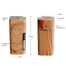 Ladda upp bild till gallerivisning, Electric Humidifier Aroma Oil Diffuser Essential Ultrasonic Wood Grain Air Humidifier USB Mini Mist Maker LED Light