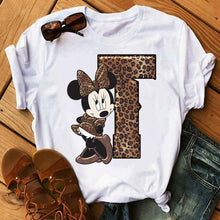 Ladda upp bild till gallerivisning, Ladies White Tshirts Minnie Mouse Short Sleeve Causal Tshirt Women's Custom Name Letter Combination Printing T-Shirt
