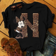 Ladda upp bild till gallerivisning, Ladies White Tshirts Minnie Mouse Short Sleeve Causal Tshirt Women's Custom Name Letter Combination Printing T-Shirt