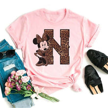 Ladda upp bild till gallerivisning, Ladies White Tshirts Minnie Mouse Short Sleeve Causal Tshirt Women's Custom Name Letter Combination Printing T-Shirt