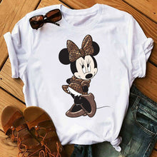 Ladda upp bild till gallerivisning, Ladies White Tshirts Minnie Mouse Short Sleeve Causal Tshirt Women's Custom Name Letter Combination Printing T-Shirt