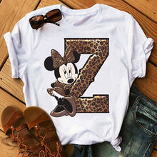 Ladda upp bild till gallerivisning, Ladies White Tshirts Minnie Mouse Short Sleeve Causal Tshirt Women's Custom Name Letter Combination Printing T-Shirt