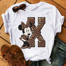 Ladda upp bild till gallerivisning, Ladies White Tshirts Minnie Mouse Short Sleeve Causal Tshirt Women's Custom Name Letter Combination Printing T-Shirt