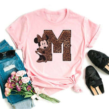 Ladda upp bild till gallerivisning, Ladies White Tshirts Minnie Mouse Short Sleeve Causal Tshirt Women's Custom Name Letter Combination Printing T-Shirt
