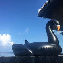 Ladda upp bild till gallerivisning, Uppblåsbar jättesvan "Black Swan" 190 cm för att göra intryck i poolen eller på stranden.

