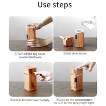 Load image into Gallery viewer, Electric Humidifier Aroma Oil Diffuser Essential Ultrasonic Wood Grain Air Humidifier USB Mini Mist Maker LED Light
