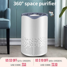 Ladda upp bild till gallerivisning, HEPA Air Purifier UV Light Sterilizer Mini Portable USB Charging Home Car Formaldehyde Remover Smart UVC Filter Air Purifier
