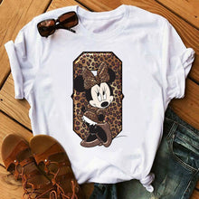 Ladda upp bild till gallerivisning, Ladies White Tshirts Minnie Mouse Short Sleeve Causal Tshirt Women's Custom Name Letter Combination Printing T-Shirt
