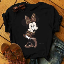 Ladda upp bild till gallerivisning, Ladies White Tshirts Minnie Mouse Short Sleeve Causal Tshirt Women's Custom Name Letter Combination Printing T-Shirt
