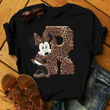 Ladda upp bild till gallerivisning, Ladies White Tshirts Minnie Mouse Short Sleeve Causal Tshirt Women's Custom Name Letter Combination Printing T-Shirt
