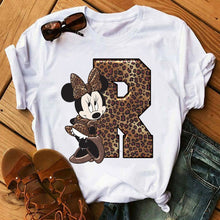 Ladda upp bild till gallerivisning, Ladies White Tshirts Minnie Mouse Short Sleeve Causal Tshirt Women's Custom Name Letter Combination Printing T-Shirt
