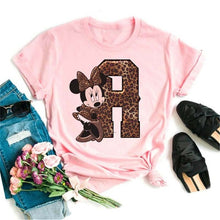 Ladda upp bild till gallerivisning, Ladies White Tshirts Minnie Mouse Short Sleeve Causal Tshirt Women's Custom Name Letter Combination Printing T-Shirt
