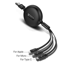 تحميل الصورة لعرض المعرض، شاحن 3 في 1 - كابل مع A، B، C - USB A، النوع C، Micro USB
