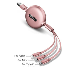 تحميل الصورة لعرض المعرض، شاحن 3 في 1 - كابل مع A، B، C - USB A، النوع C، Micro USB
