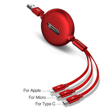 تحميل الصورة لعرض المعرض، شاحن 3 في 1 - كابل مع A، B، C - USB A، النوع C، Micro USB
