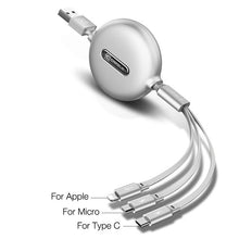 تحميل الصورة لعرض المعرض، شاحن 3 في 1 - كابل مع A، B، C - USB A، النوع C، Micro USB
